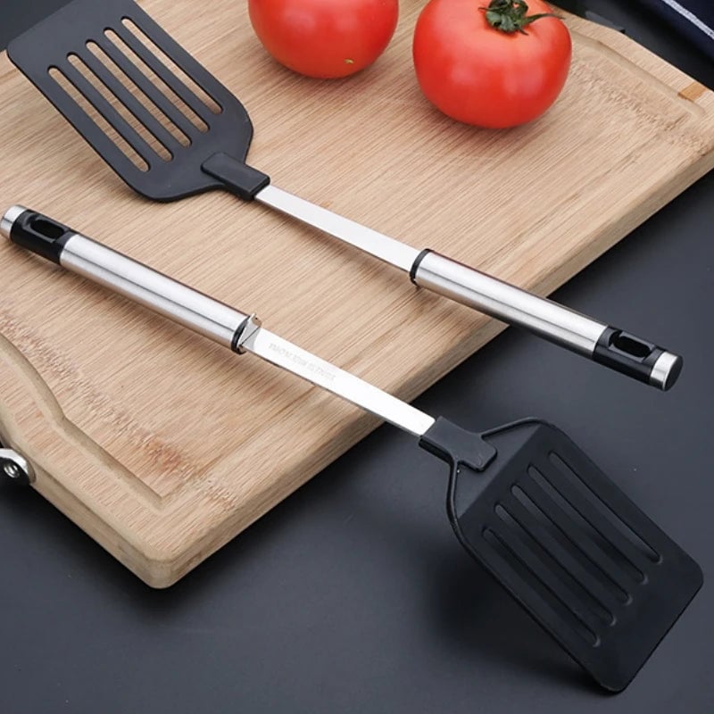 Stainless Steel Turner Spatula with Nylon Handle - Fish Egg Frying
