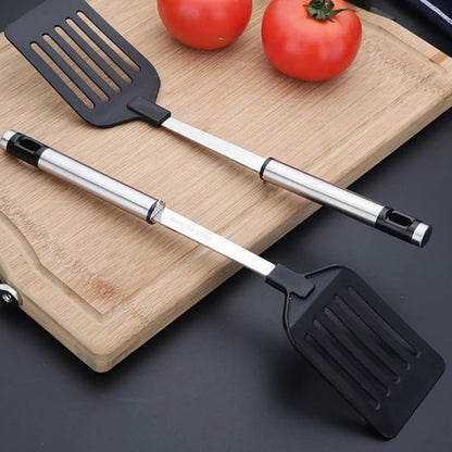 Stainless Steel Turner Spatula with Nylon Handle - Fish Egg Frying