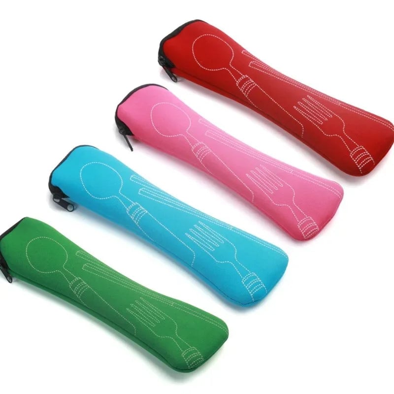 Portable Cutlery Storage Box - Travel Dinnerware Organizer Bag