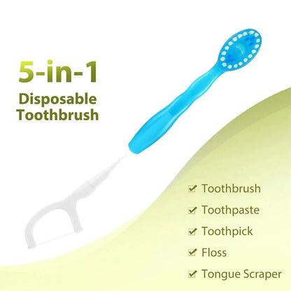 3-in-1 Portable Travel Toothbrush Set with Bursting Beads & Floss