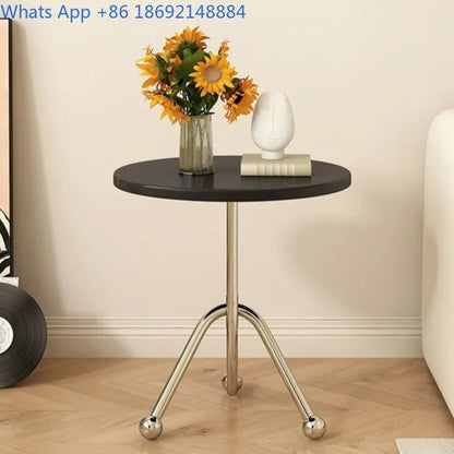 Stainless Steel Round Medieval Style Small Table Cafe Balcony