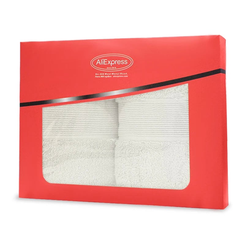 Premium Cotton Face Towels - Ultra Absorbent Non-Shedding 2-Pack