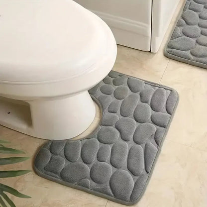 U-Shaped Waterproof Toilet Mat - Anti-Slip Bathroom Floor Pad