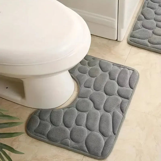 U-Shaped Waterproof Toilet Mat - Anti-Slip Bathroom Floor Pad