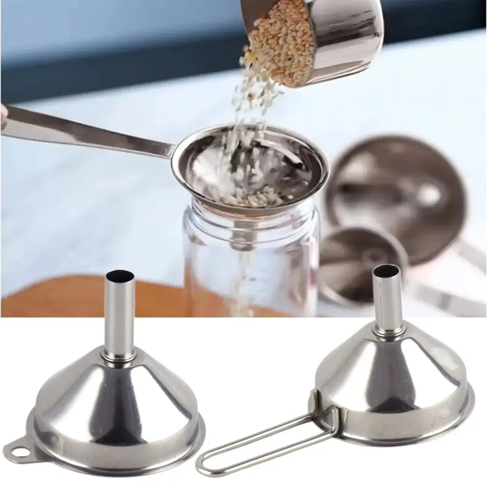 Wide Mouth Stainless Steel Funnel Strainer - Kitchen Oil Filter