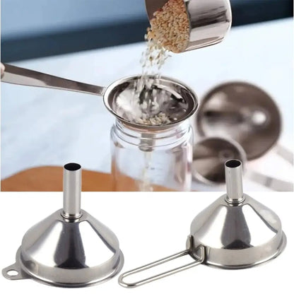 Wide Mouth Stainless Steel Funnel Strainer - Kitchen Oil Filter