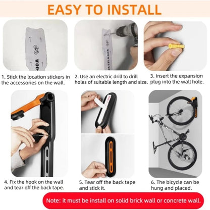 Foldable Vertical Bicycle Wall Mount Rack - MTB Storage Hanger