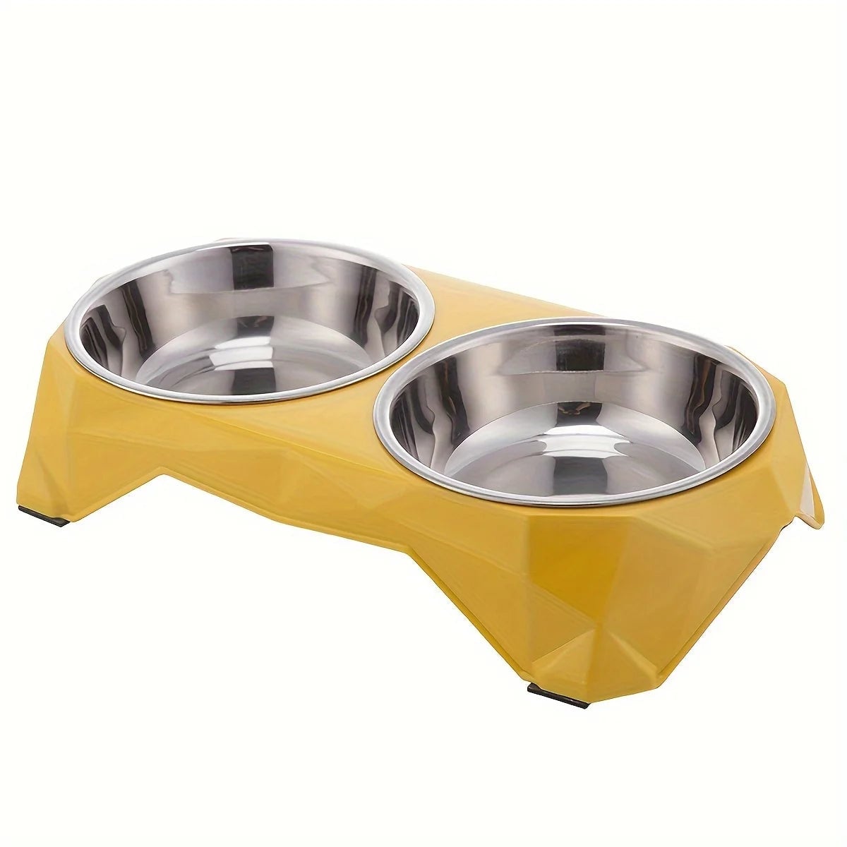 Large Stainless Steel Double Bowl Pet Feeder for Dogs & Cats