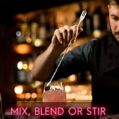 Stainless Steel Cocktail Muddler & Mixing Spoon Bar Tool Set