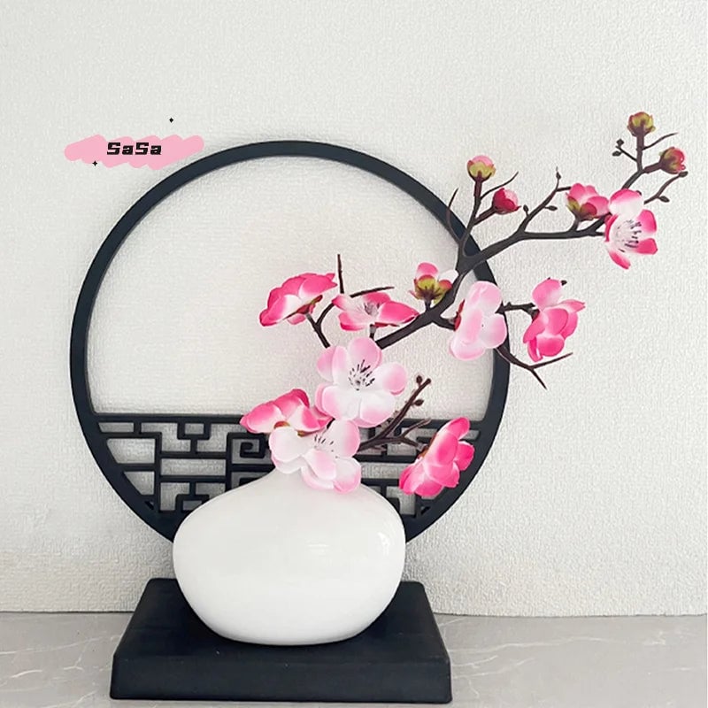 15cm Artificial Plum Blossom Bonsai Tree Pot Screen Base Decor