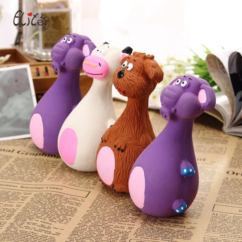 Rubber Teddy Bear Dog Chew Toy - Teeth Cleaning Voice Squeaker