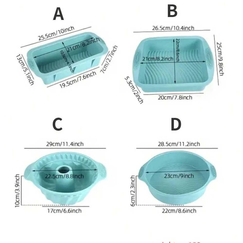 Silicone High-Temperature Cake Baking Mould Set - Muffin Toast Pan
