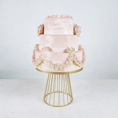 Gold Metal Cake Stand Set 20+25cm - Wedding Dessert Display Plates