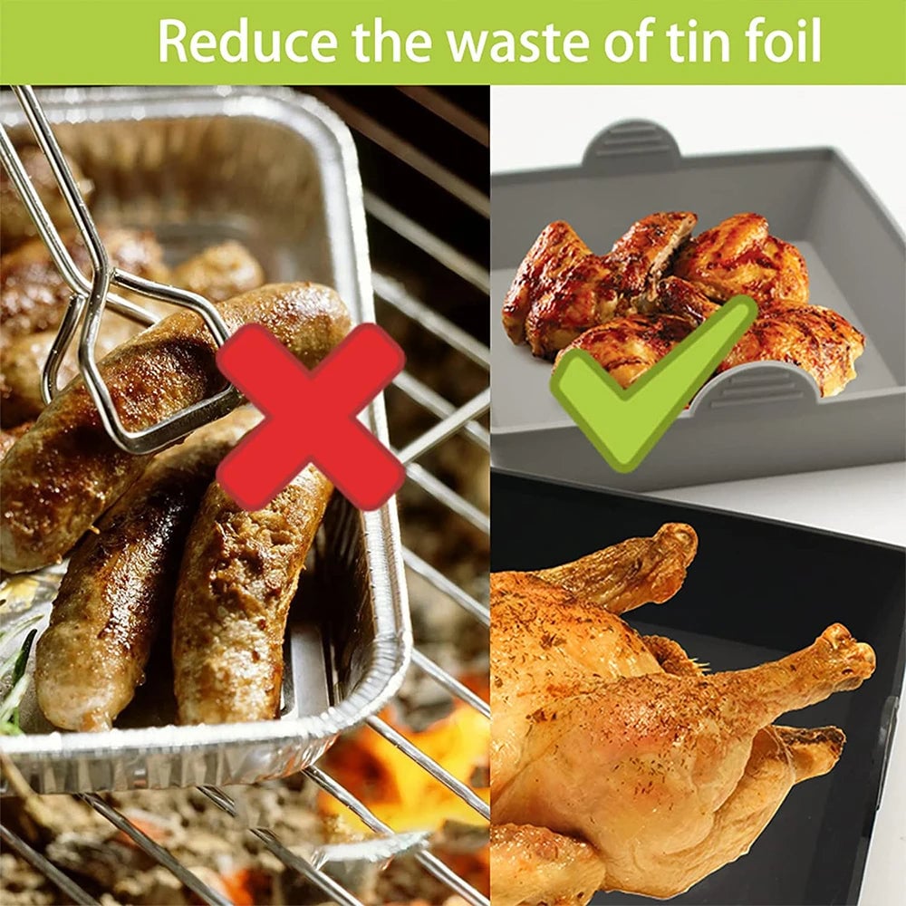 Silicone Air Fryer Baking Pan Set - Nonstick Divider Trays