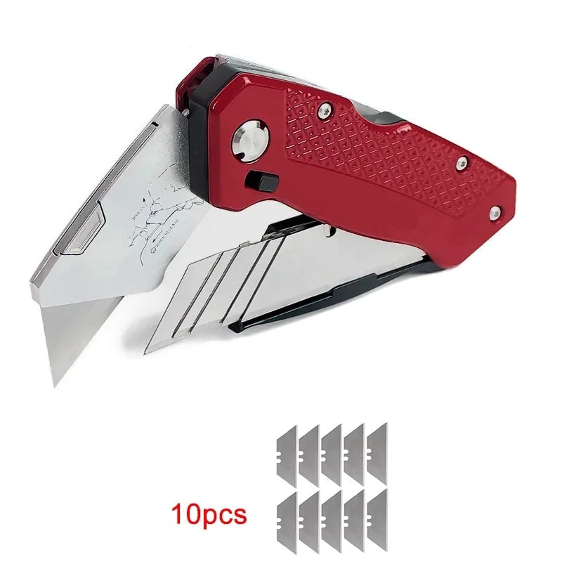Folding Utility Knife with Replaceable Blades - Heavy Duty Cutter
