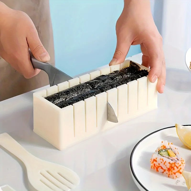 3pc Sushi Maker Kit - Round Square Heart Plastic Molds Roll Tools