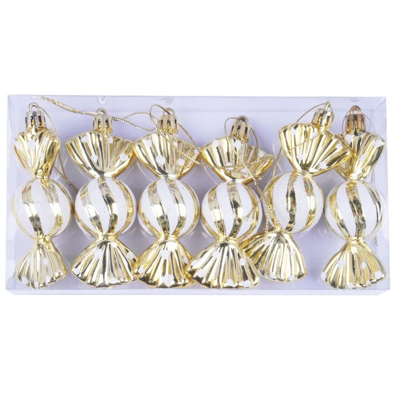 Christmas Tree Decorations Set - Snowmen, Faceless Santa, Houses