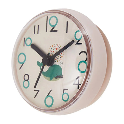 Waterproof Bathroom Shower Clock with Suction Cup - Small Round