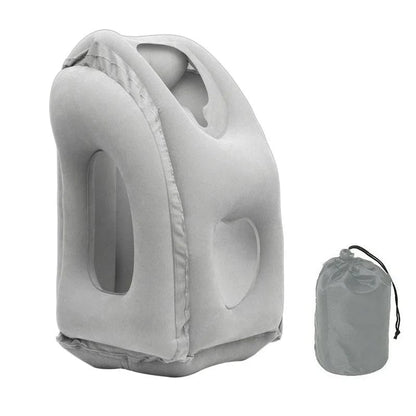 Portable Inflatable Travel Pillow Chin Neck Support Airplane Car