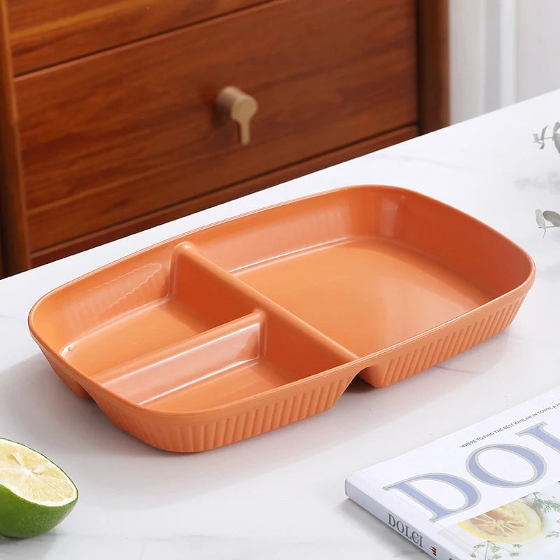 3 Compartment Portion Control Plate Microwave Safe Diet Dinnerware