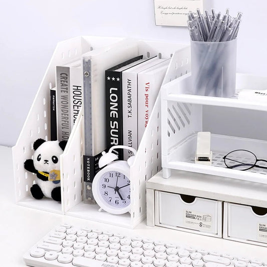 Vertical File Storage Rack Desktop Book Organizer Filing Frame