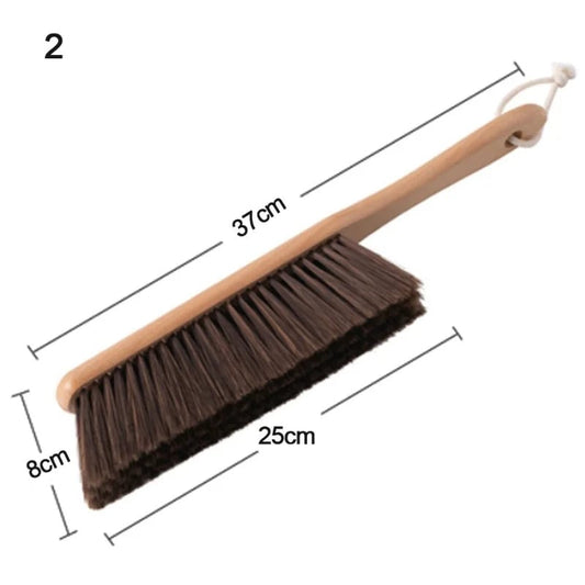 Natural Wood Bristle Anti-Static Coffee Cleaning Brush Desktop Broom