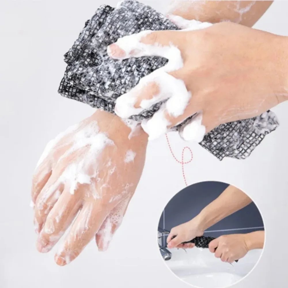 Japanese Nylon Exfoliating Back Scrub Washcloth Bath Towel Brush