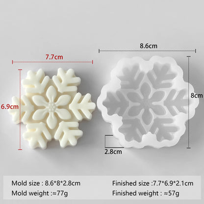 Snowflake Candle Silicone Mold - Christmas Soap Wax DIY Craft
