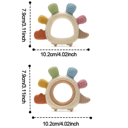 BPA Free Silicone Baby Dinosaur Teething Toys Easy Grip Infant Safe