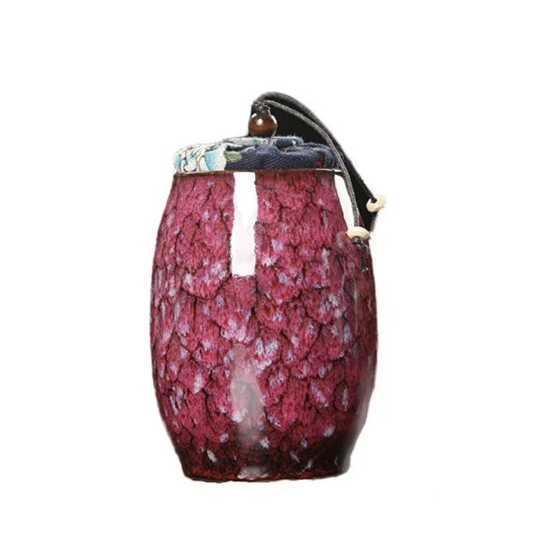 Mini Ceramic Food Storage Jar with Sealed Lid - Tea Caddy Container