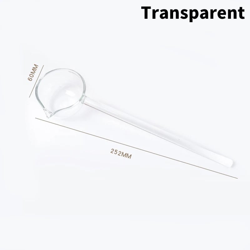 Borosilicate Glass Spoon Long Handle Heat Resistant Spout Dessert
