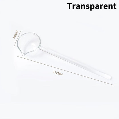 Borosilicate Glass Spoon Long Handle Heat Resistant Spout Dessert
