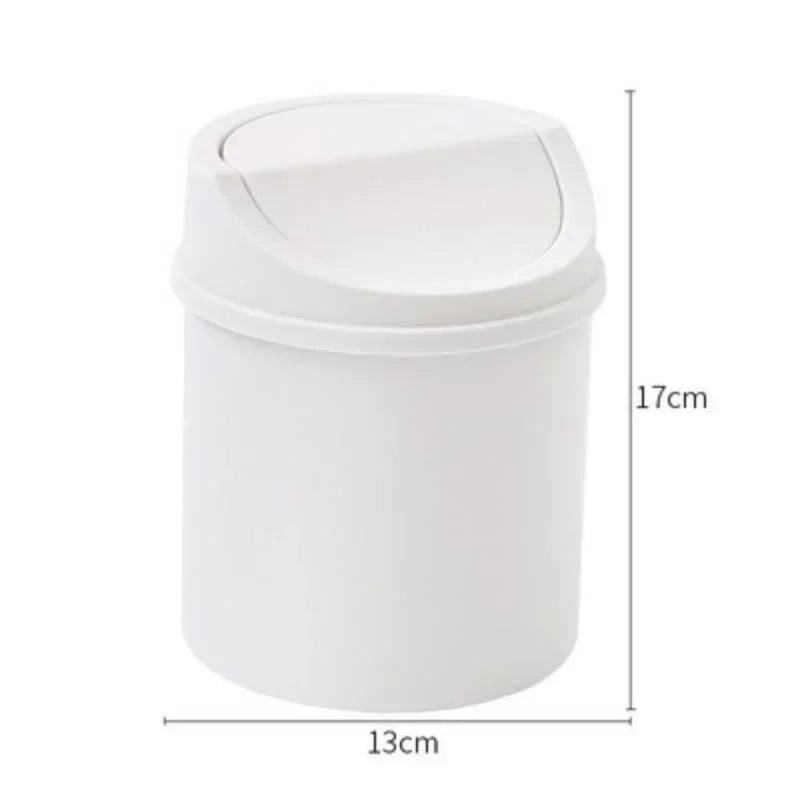 Mini Desktop Trash Can with Lid - Small Office Desk Waste Bin