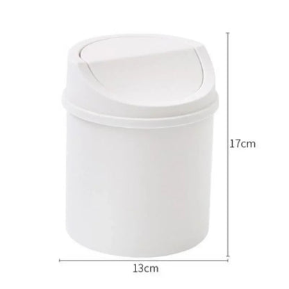 Mini Desktop Trash Can with Lid - Small Office Desk Waste Bin