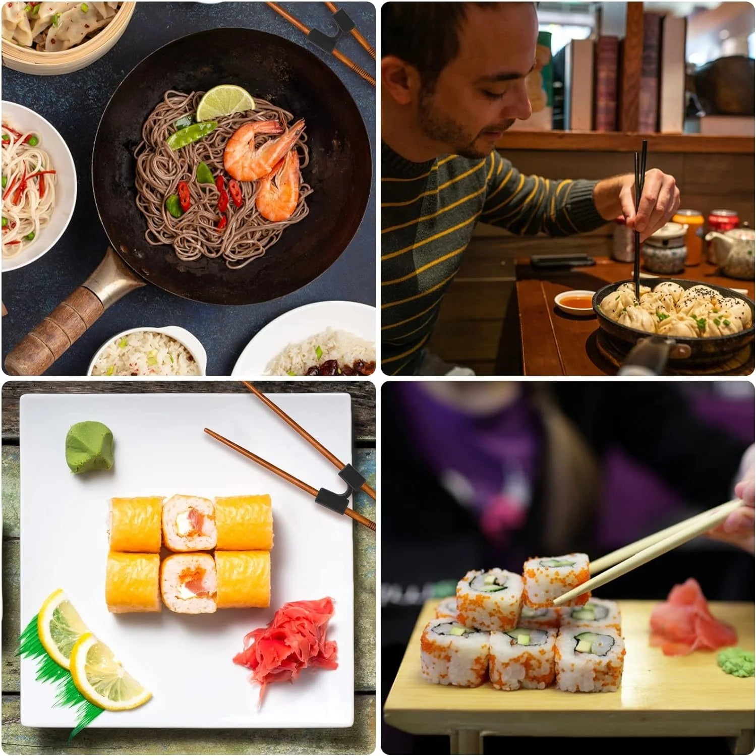 Reusable Training Chopsticks with Hinges Connector Adult Kids