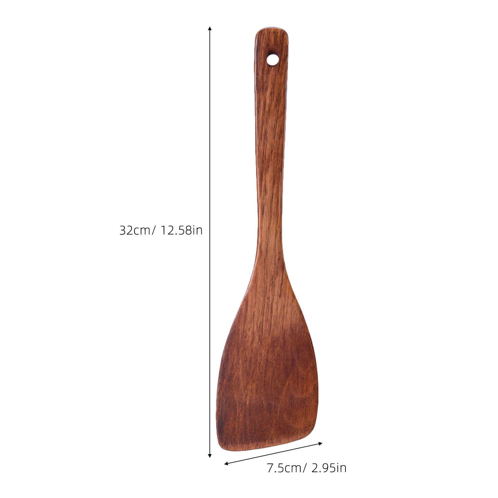 Long Handle Wooden Spatula Turner - Kitchen Cooking Utensil Tool