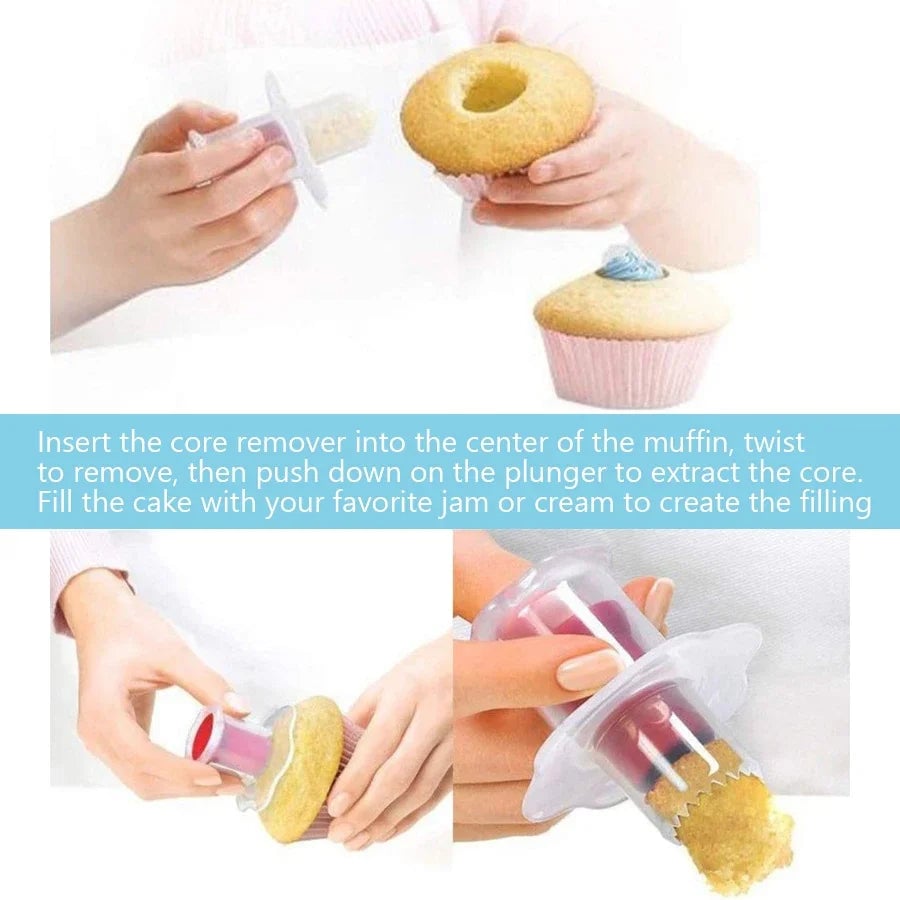 Professional Cupcake Corer Plunger Tool - Cake Decorating Kit
