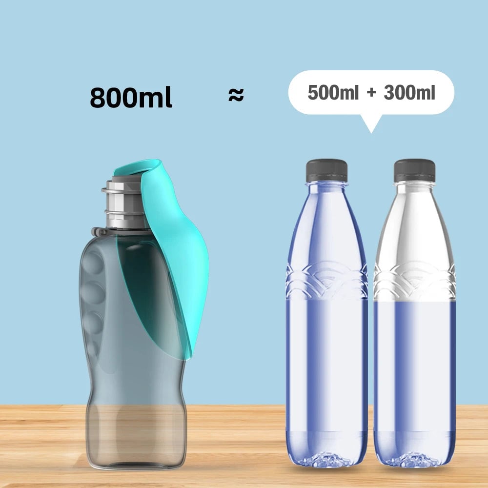 Large Dog Water Bottle Dispenser - Portable Travel Pet Bowl 2-in-1