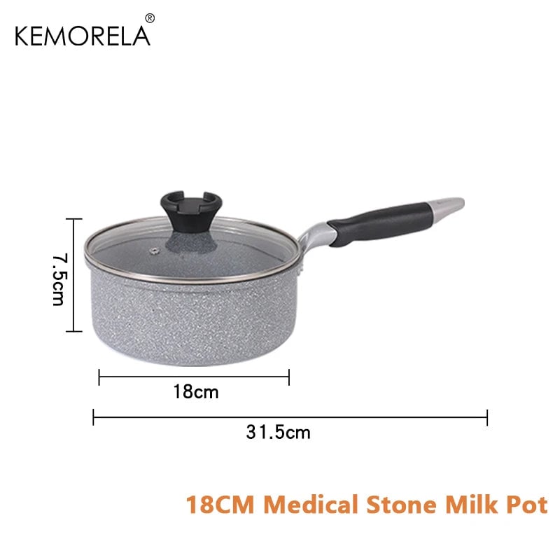 Non-Stick Stone Coating Frying Pan Set 20-28cm Induction Gas Compatible