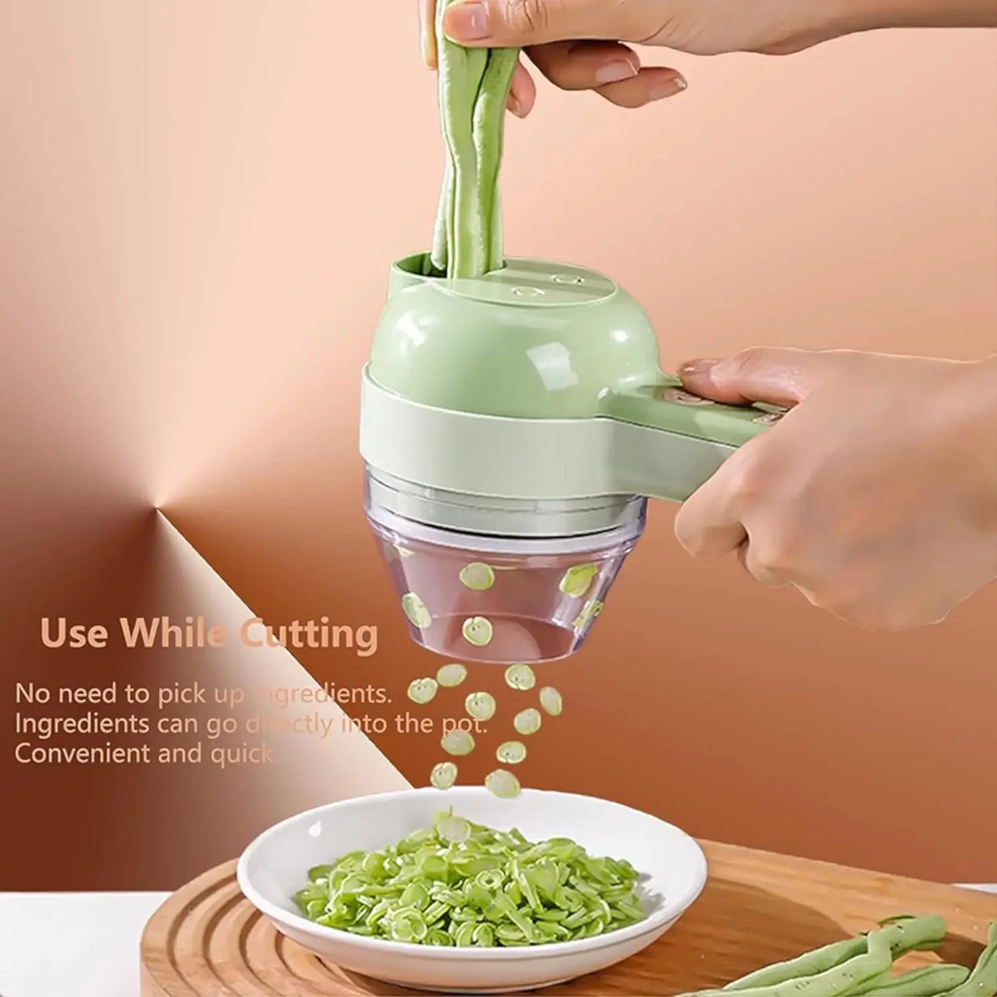 4-in-1 Electric Food Processor - Vegetable Cutter Garlic Masher