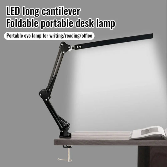 10W LED Clamp Desk Lamp - Adjustable Swing Arm, 3 Modes, 10 Levels