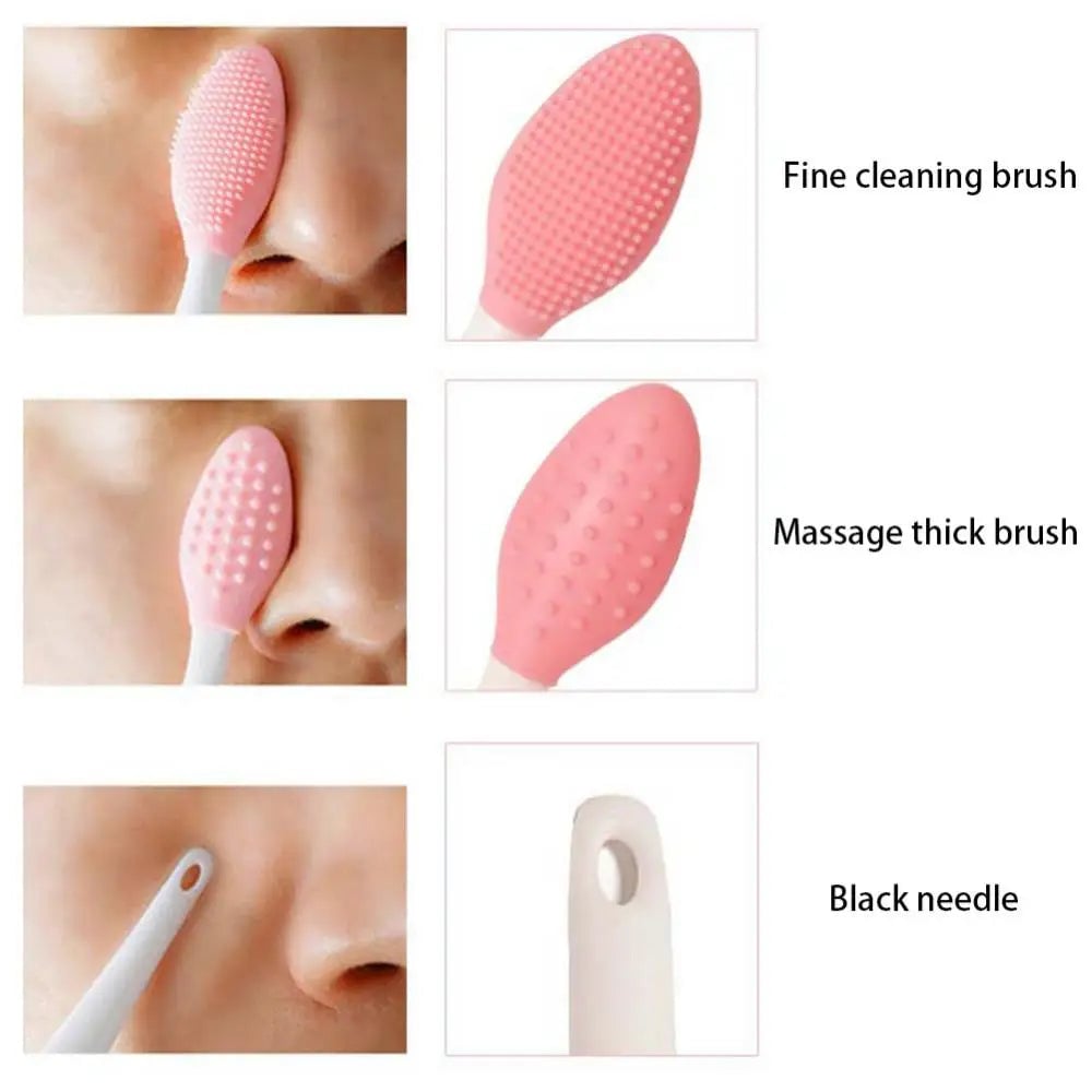 Silicone Face Cleansing Brush Set - Blackhead Removal & Exfoliation