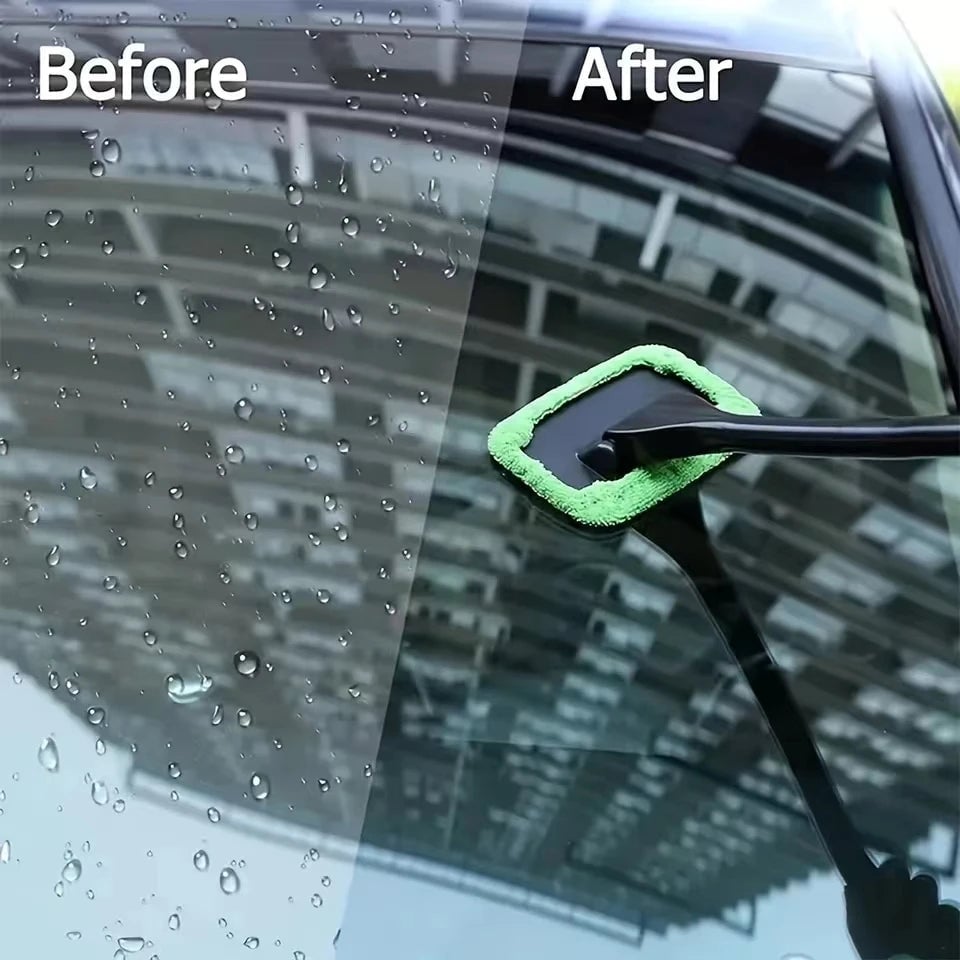 Car Window Cleaner Brush Kit Long Handle Windshield Interior Tool