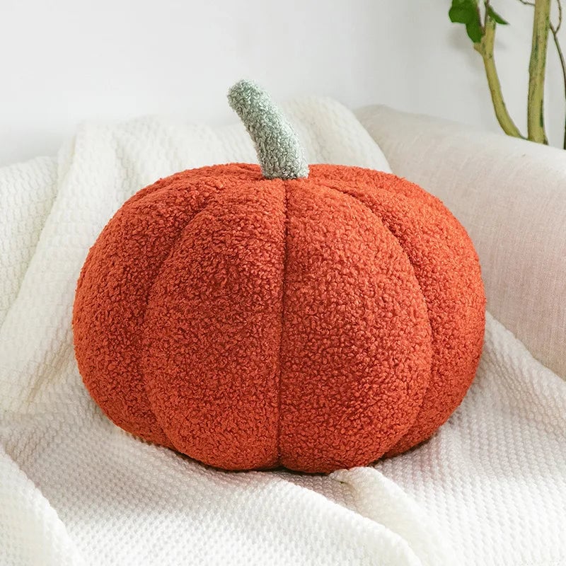 Orange Pumpkin Decorative Throw Pillow - Nordic Plush Sofa Cushion