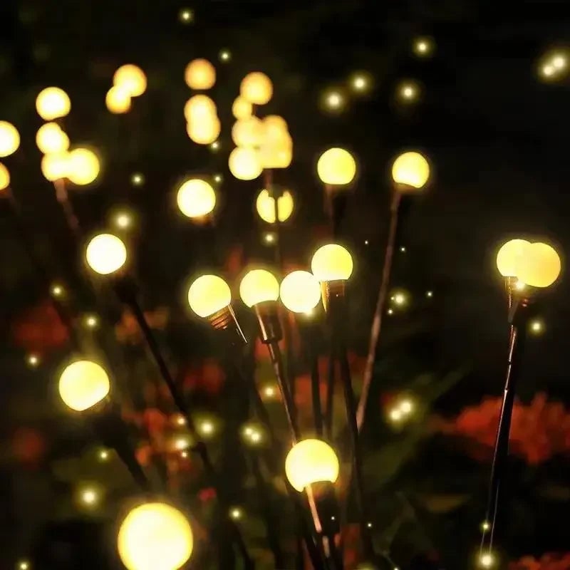 Solar LED Pathway Lights 6/8/10 Head Waterproof Garden Firefly Lamp