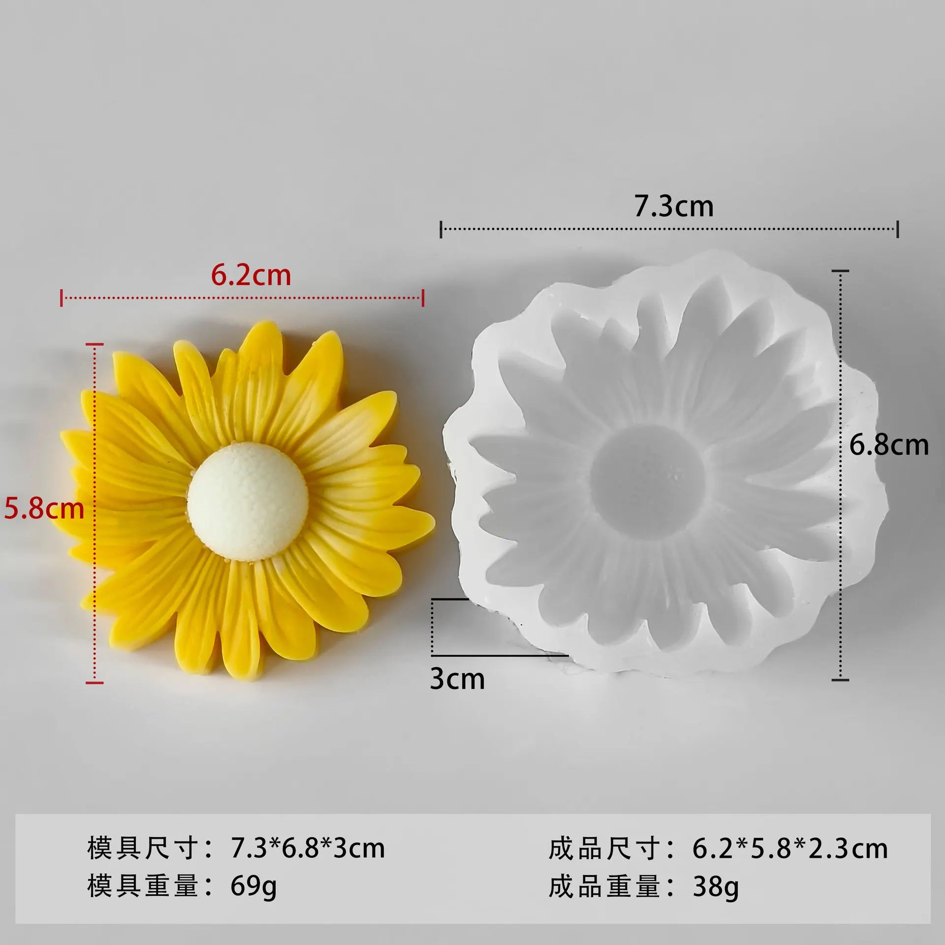 Handmade Daisy Sunflower Soap Plaster Diffuser Stone Mold DIY Kit