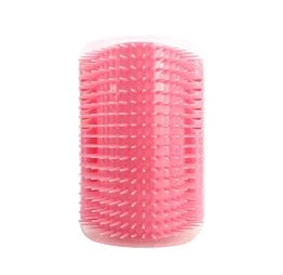 Cat Corner Scratcher Brush Massager - Self-Grooming Pet Scrubber