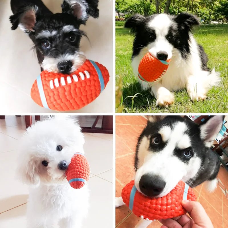Natural Latex Dog Balls Anti-Bite Squeaky Chew Toys Small Large Dogs