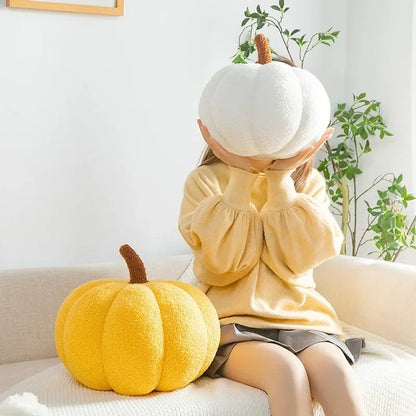 Orange Pumpkin Decorative Throw Pillow - Nordic Plush Sofa Cushion