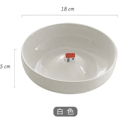 Ceramic Abstract Fruit Salad Bowls - 3D House Design Tableware Set